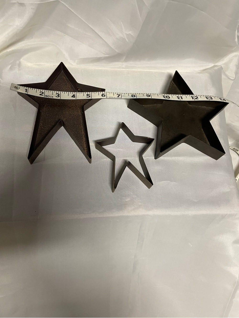 Set of 3 Decorative Star Wall Accents in Dark Brown and Black